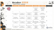 Activity and tutoring calendar for WCHS Club Heat during October 2026, with all scheduled clubs, tutoring sessions, and school closures depicted in the image.